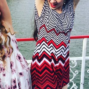 Papillon Red, Black, and White Dress